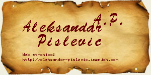 Aleksandar Pislević vizit kartica